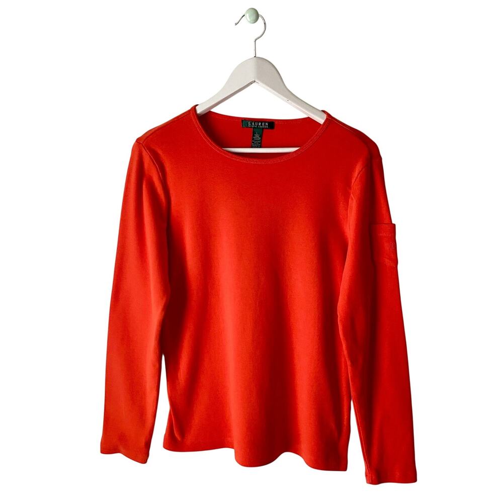 Ralph Lauren Long Sleeve Orange Tee Size Large